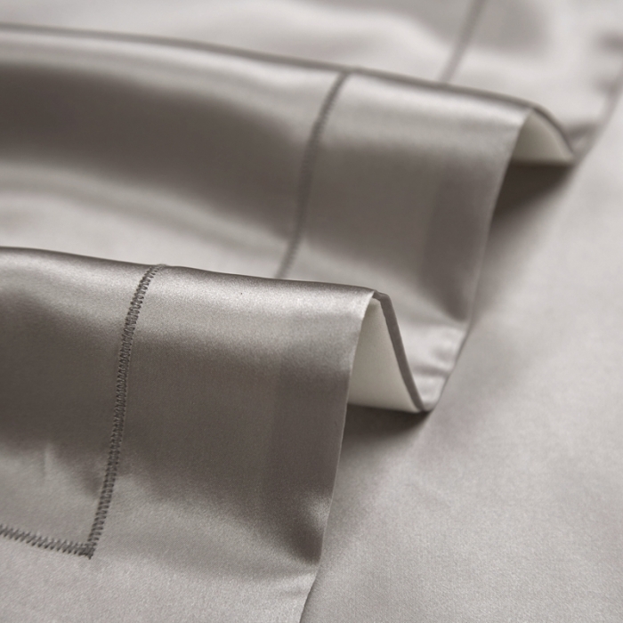 91家纺网 家纺一手货源 找家纺 雅韵诗2023新款三边绣线枕套（不退换） 银石灰48*74+5cm一只