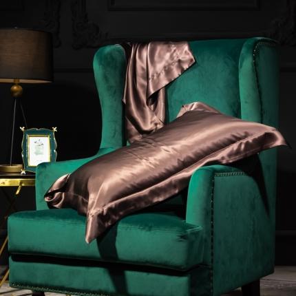 91家纺网 家纺一手货源 找家纺 雅韵诗 2023新款真丝四边枕套（不退换） 焦糖咖48*74cm一只