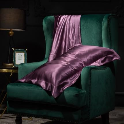 雅韵诗 2023新款真丝四边枕套（不退换） 魅惑紫48*74cm一只