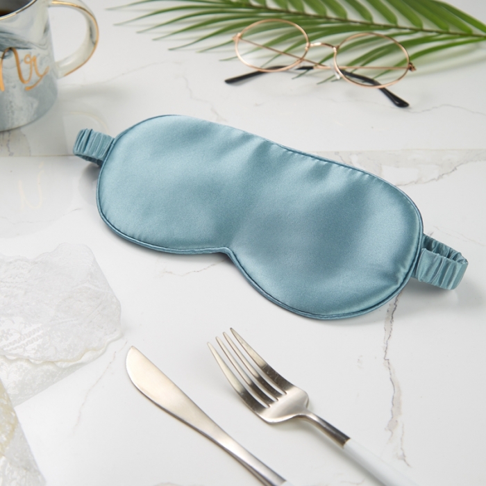 91家纺网 家纺一手货源 找家纺 雅韵诗2023新款真丝眼罩面料及填充均为百分百桑蚕丝 天蓝