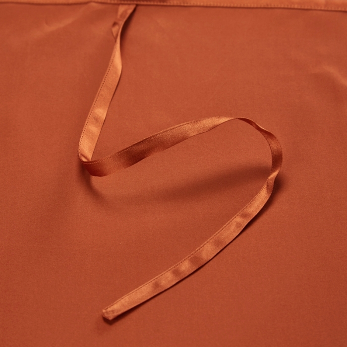 91家纺网 家纺一手货源 找家纺 雅韵诗真丝馆 2023新款真丝枕巾 爱马橙