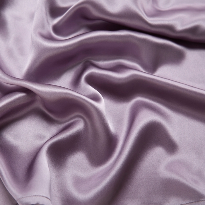 91家纺网 家纺一手货源 找家纺 雅韵诗真丝馆 2023新款真丝枕巾 丁香紫