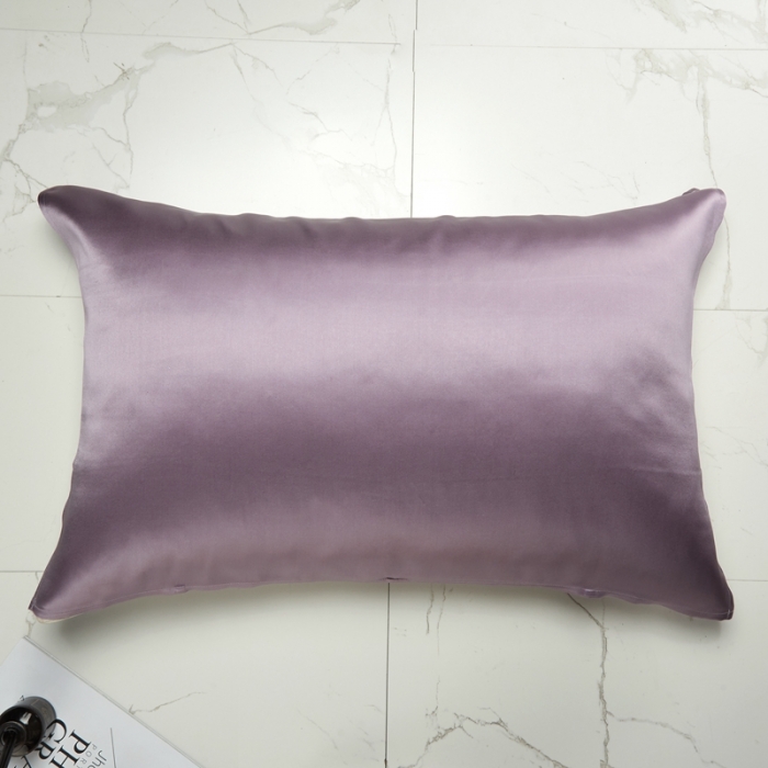 91家纺网 家纺一手货源 找家纺 雅韵诗真丝馆 2023新款真丝枕巾 丁香紫