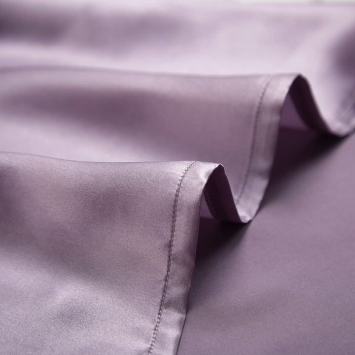 91家纺网 家纺一手货源 找家纺 雅韵诗真丝馆 2023新款真丝枕巾 丁香紫