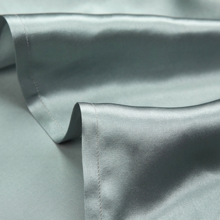 91家纺网 家纺一手货源 找家纺 雅韵诗真丝馆 2023新款真丝枕巾 翡翠绿