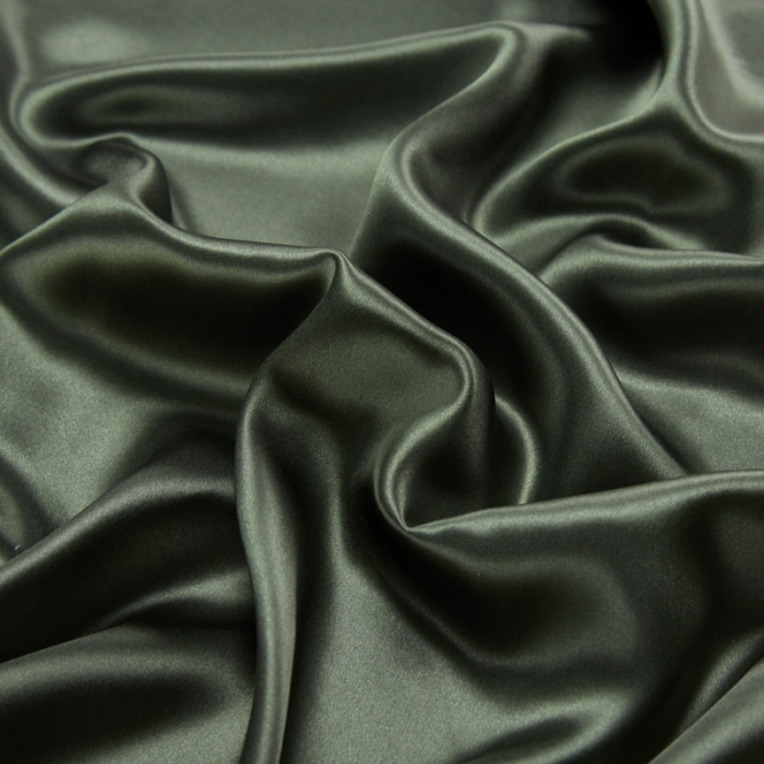 91家纺网 家纺一手货源 找家纺 雅韵诗真丝馆 2023新款真丝枕巾 橄榄绿