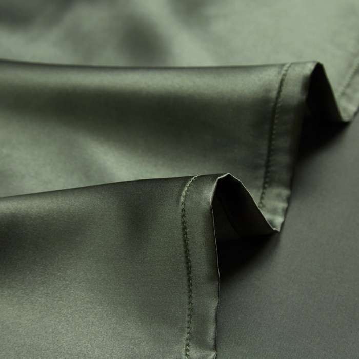 91家纺网 家纺一手货源 找家纺 雅韵诗真丝馆 2023新款真丝枕巾 橄榄绿