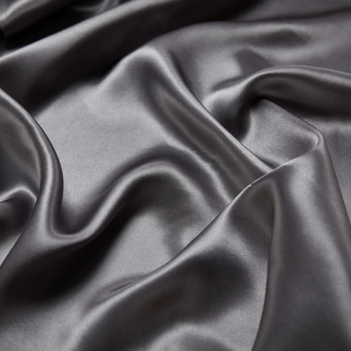 91家纺网 家纺一手货源 找家纺 雅韵诗真丝馆 2023新款真丝枕巾 金属灰