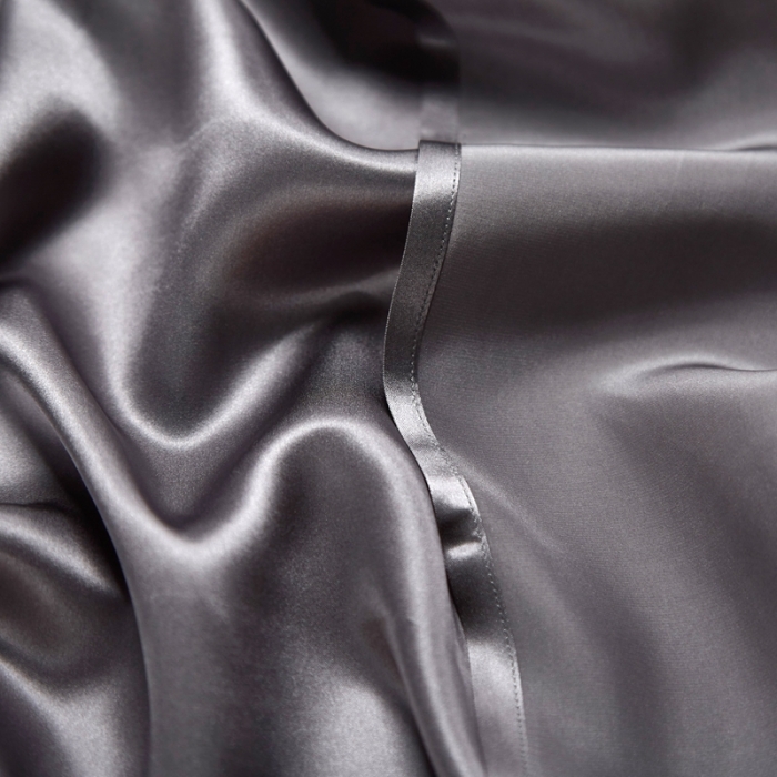 91家纺网 家纺一手货源 找家纺 雅韵诗真丝馆 2023新款真丝枕巾 金属灰