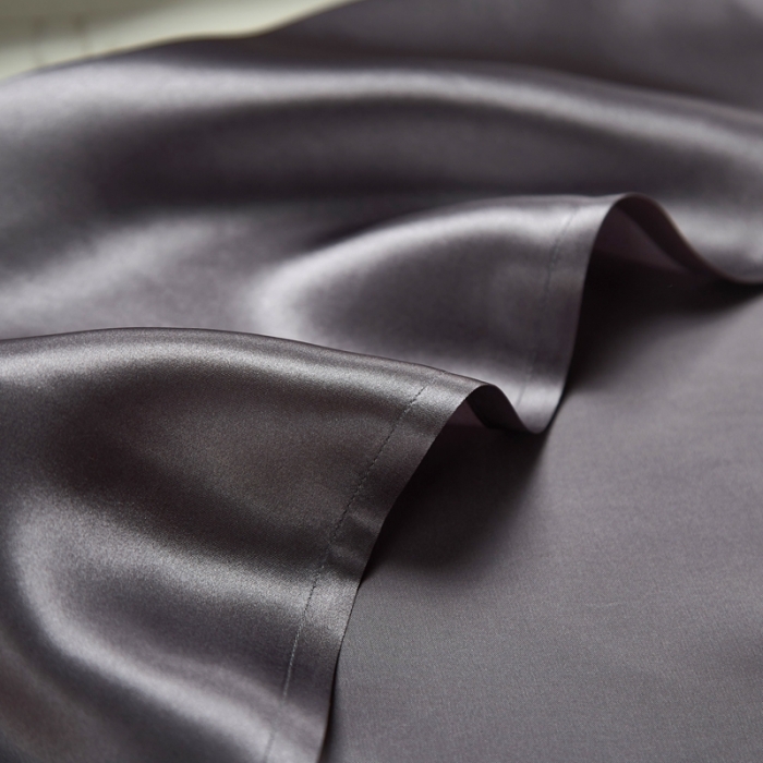 91家纺网 家纺一手货源 找家纺 雅韵诗真丝馆 2023新款真丝枕巾 金属灰