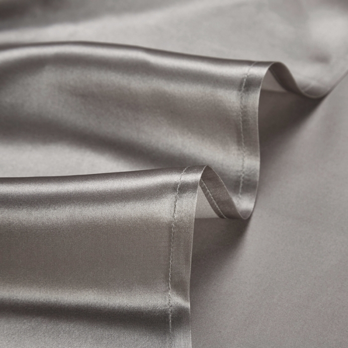 91家纺网 家纺一手货源 找家纺 雅韵诗真丝馆 2023新款真丝枕巾 太空灰