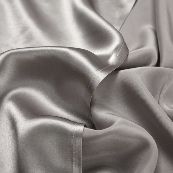 91家纺网 家纺一手货源 找家纺 雅韵诗真丝馆 2023新款真丝枕巾 太空灰