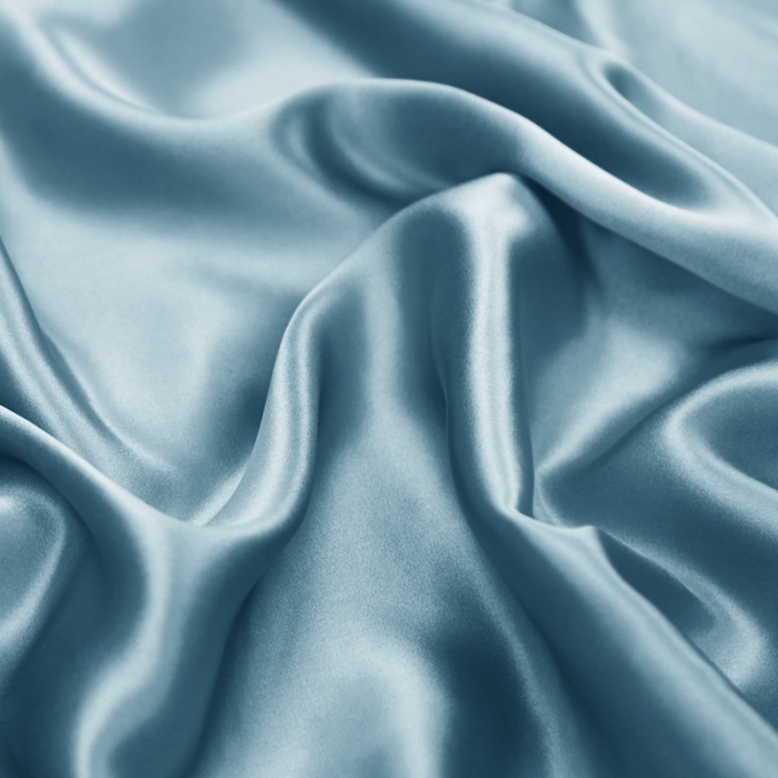 91家纺网 家纺一手货源 找家纺 雅韵诗真丝馆 2023新款真丝枕巾 雾霾蓝