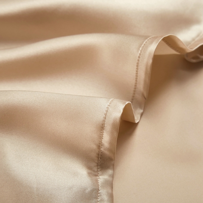 91家纺网 家纺一手货源 找家纺 雅韵诗真丝馆 2023新款真丝枕巾 香槟金