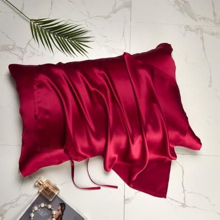 雅韵诗真丝馆 2023新款真丝枕巾 樱桃红