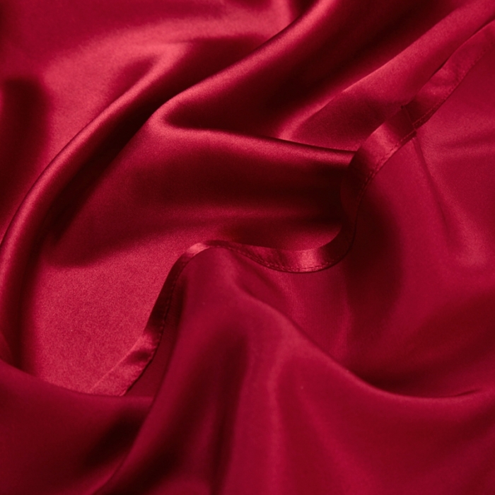 91家纺网 家纺一手货源 找家纺 雅韵诗真丝馆 2023新款真丝枕巾 樱桃红