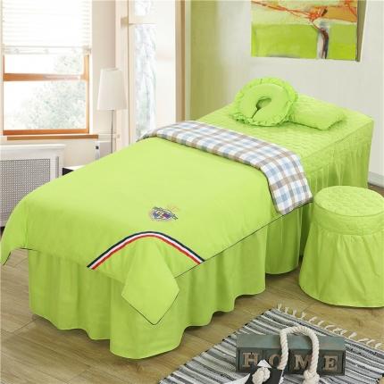 乐逸 亲肤款刺绣美容床罩 亲肤刺绣水洗棉款英伦-果绿