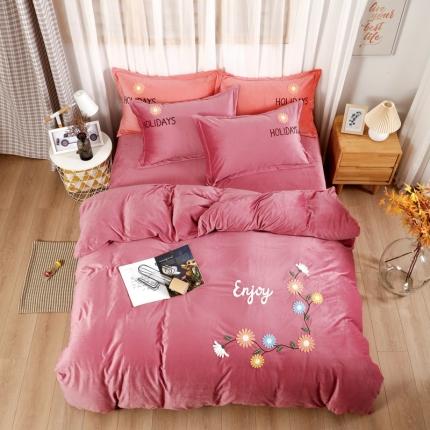 91家纺网 家纺一手货源 找家纺 （总）玖玖爱 2021新款宝宝绒四件套花开朵朵系列