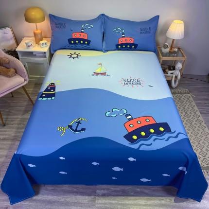 金爱家 2021新款全棉大版单品床单 航海家