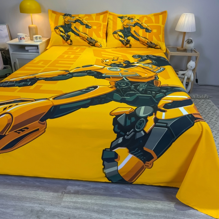 91家纺网 家纺一手货源 找家纺 金爱家 2021新款全棉大版单品床单 新大黄蜂