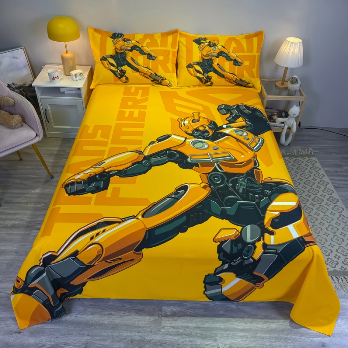 91家纺网 家纺一手货源 找家纺 金爱家 2021新款全棉大版单品床单 新大黄蜂