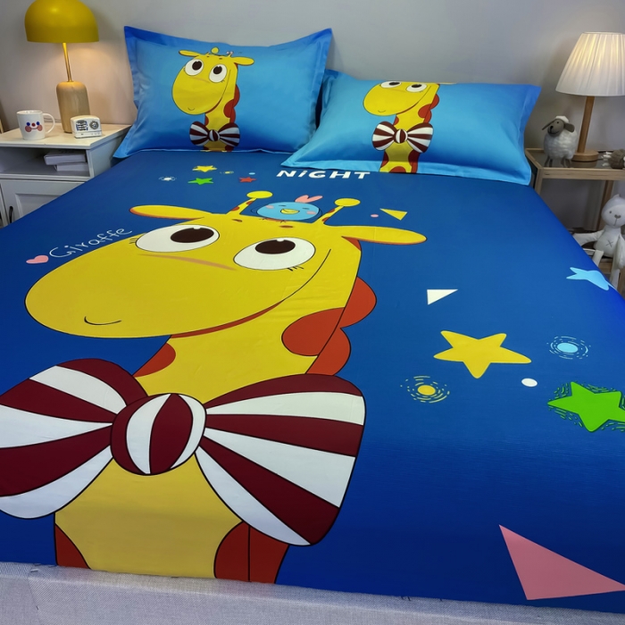 91家纺网 家纺一手货源 找家纺 金爱家 2021新款全棉大版单品床单 羞羞鹿