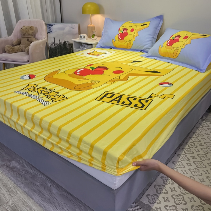 91家纺网 家纺一手货源 找家纺 金爱家 2021新款全棉大版单品床笠 贪吃