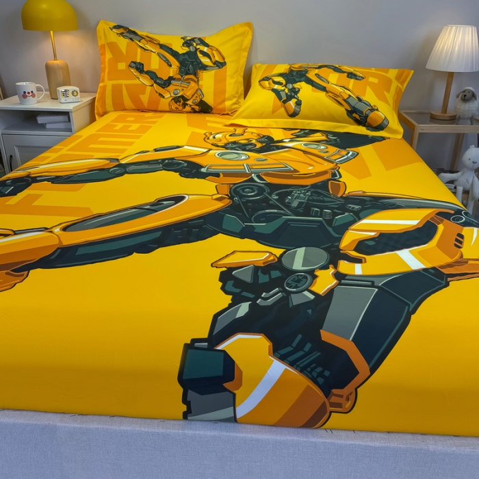 91家纺网 家纺一手货源 找家纺 金爱家 2021新款全棉大版单品床笠 新大黄蜂