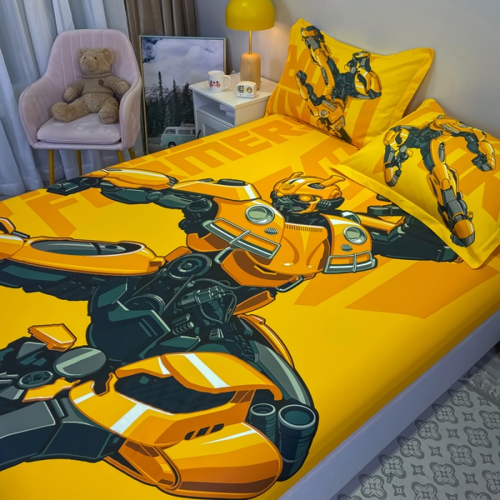 91家纺网 家纺一手货源 找家纺 金爱家 2021新款全棉大版单品床笠 新大黄蜂