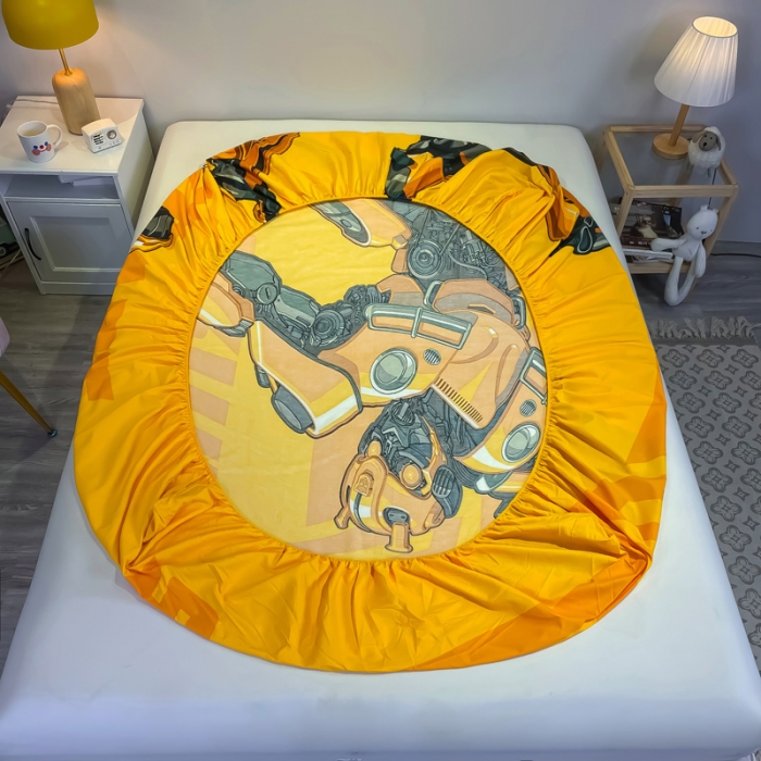 91家纺网 家纺一手货源 找家纺 金爱家 2021新款全棉大版单品床笠 新大黄蜂