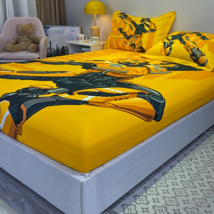 91家纺网 家纺一手货源 找家纺 金爱家 2021新款全棉大版单品床笠 新大黄蜂