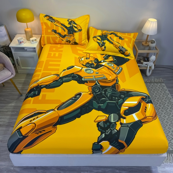 91家纺网 家纺一手货源 找家纺 金爱家 2021新款全棉大版单品床笠 新大黄蜂