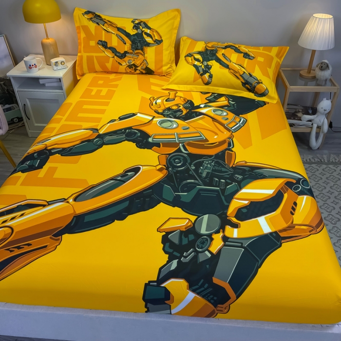 91家纺网 家纺一手货源 找家纺 金爱家 2021新款全棉大版单品床笠 新大黄蜂