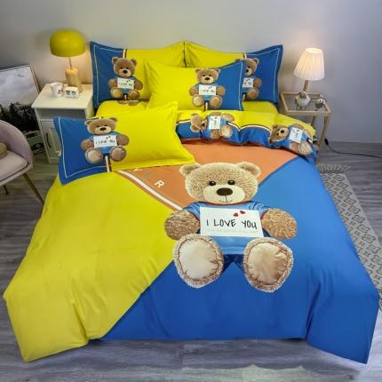 91家纺网 家纺一手货源 找家纺 （总）金爱家 2021新款大版磨毛卡通系列四件套