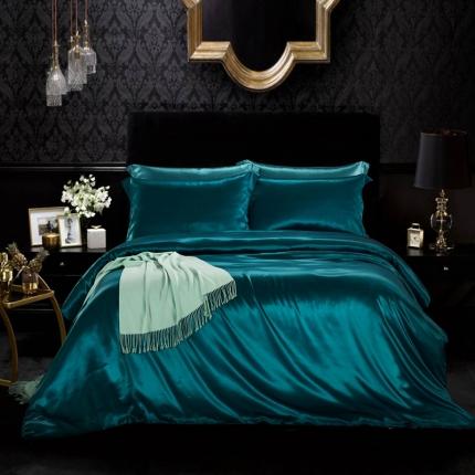 雅韵诗真丝馆 2023新款真丝被套 孔雀蓝