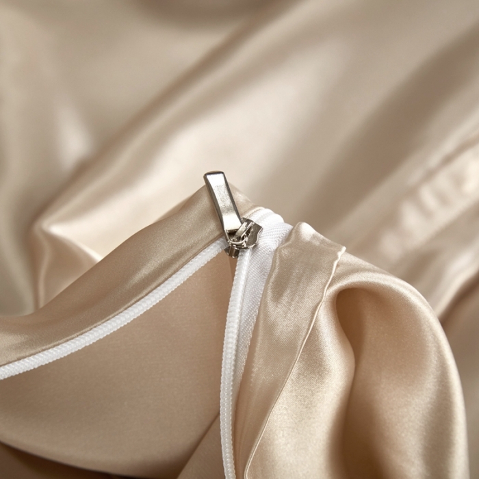 91家纺网 家纺一手货源 找家纺 雅韵诗真丝馆 2023新款真丝被套 香槟金