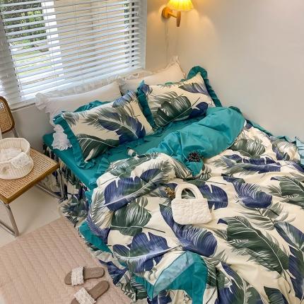 91家纺网 家纺一手货源 找家纺 （总）绵庭家纺 2024新款全棉喷气床裙款四件套