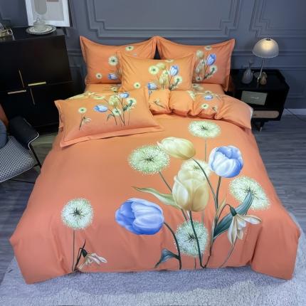 91家纺网 家纺一手货源 找家纺 （总）金爱家 2021新款大版磨毛花卉系列四件套