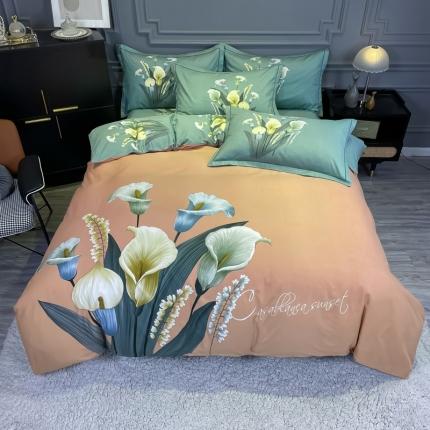 91家纺网 家纺一手货源 找家纺 （总）金爱家 2021新款大版磨毛花卉系列四件套