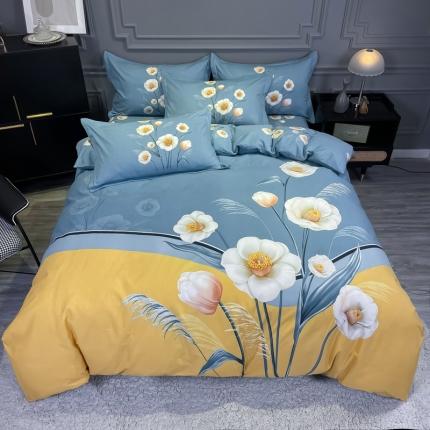 91家纺网 家纺一手货源 找家纺 （总）金爱家 2021新款大版磨毛花卉系列四件套