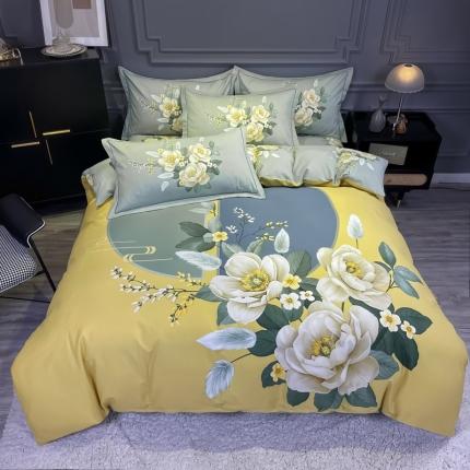 91家纺网 家纺一手货源 找家纺 （总）金爱家 2021新款大版磨毛花卉系列四件套