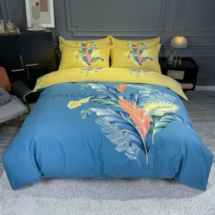 91家纺网 家纺一手货源 找家纺 （总）金爱家 2021新款大版磨毛花卉系列四件套