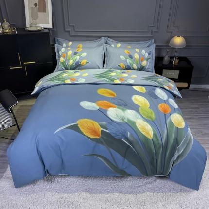 91家纺网 家纺一手货源 找家纺 （总）金爱家 2021新款大版磨毛花卉系列四件套