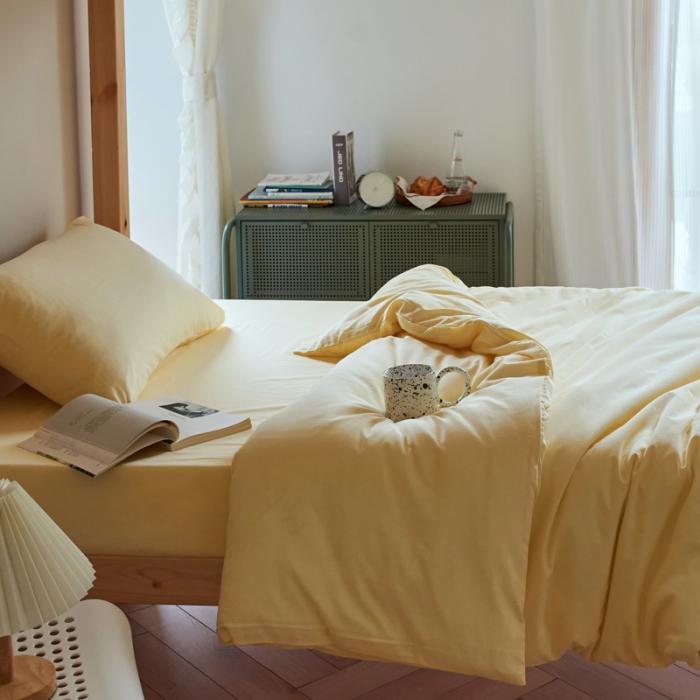 91家纺网 家纺一手货源 找家纺 全棉纯色水洗棉四件套纯棉简约学生寝室上下铺宿舍单人床上三件套