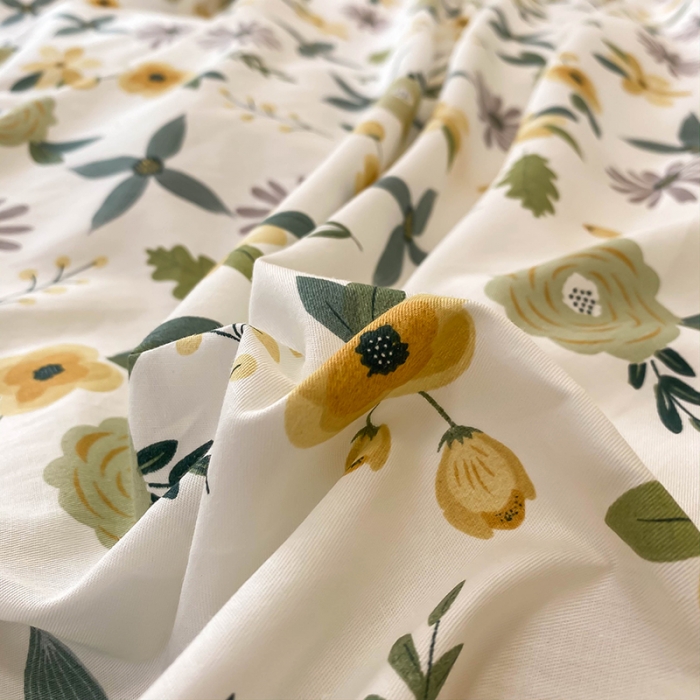 91家纺网 家纺一手货源 找家纺 绵庭家纺 2024新款全棉喷气床裙款四件套 粉黛佳人黄