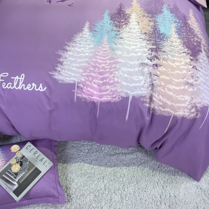 91家纺网 家纺一手货源 找家纺 金爱家 2021新款大版磨毛花卉系列四件套 叶知秋