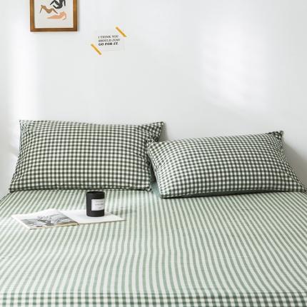 91家纺网 家纺一手货源 找家纺 （总）蓝巢 2020新款全棉色织水洗棉枕套一只