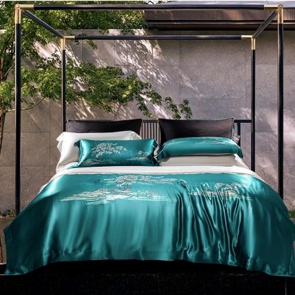 91家纺网 家纺一手货源 找家纺 （总）雅韵诗真丝馆 2023新款全真丝数码印花四件套（不退换）