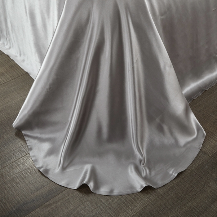 91家纺网 家纺一手货源 找家纺 雅韵诗真丝馆 2023新款素色真丝四件套 素色樱花粉