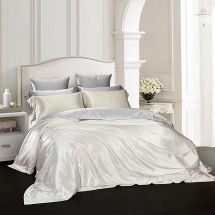 雅韵诗真丝馆 2023新款素色真丝四件套 素色贵族白